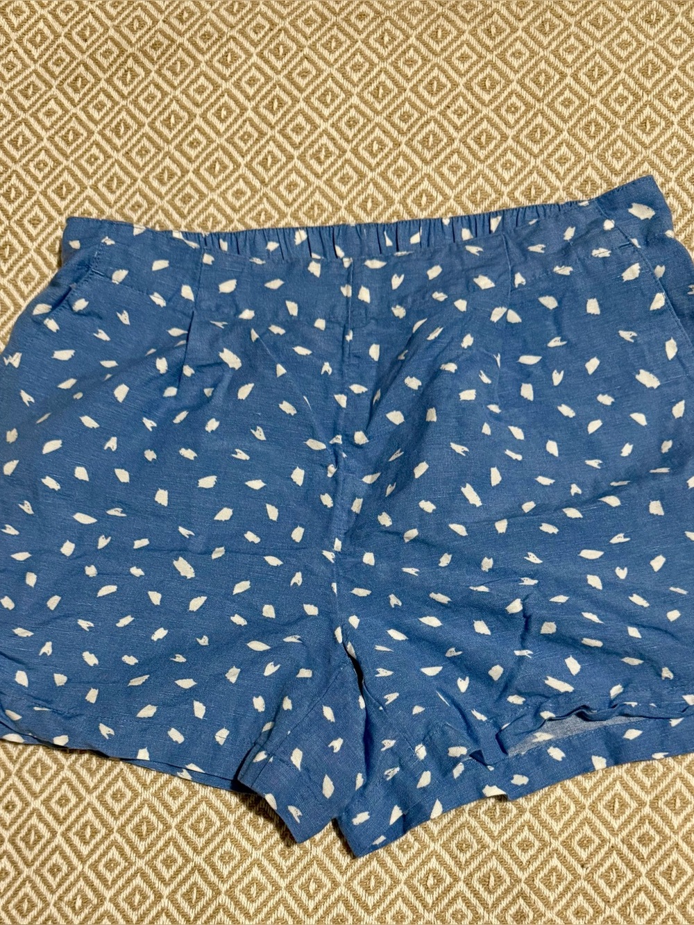 Workshop Republic Clothing Blue Printed High-Waist Women’s Shorts